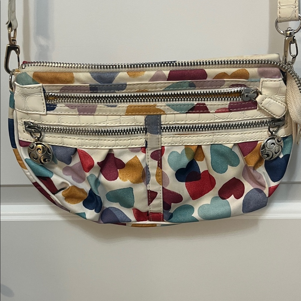 Brighton Multicolor Heart Pattern Crossbody Bag